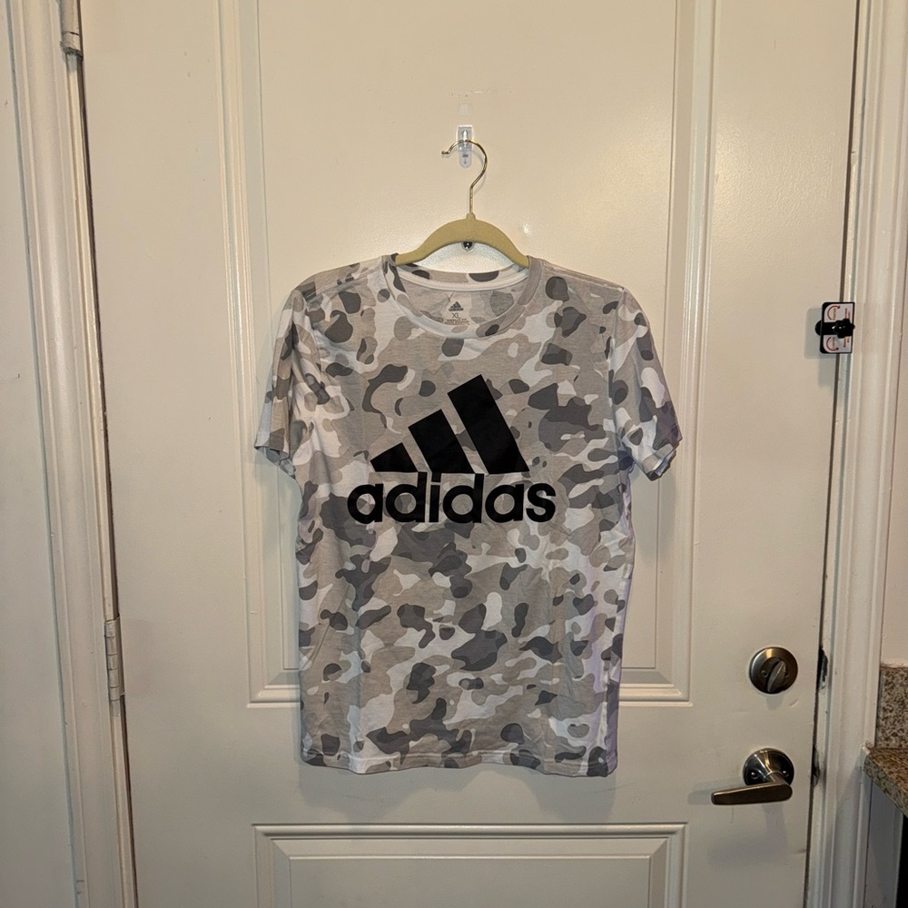 Adidas Kids Camo Tee - Black and Gray